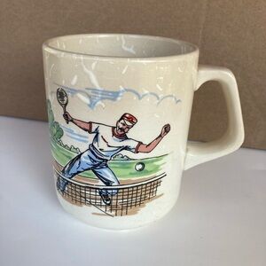 Vtg Tennis Player & Weightlifter Handmade In Portugal SADO FTD Oversize Mug 18oz